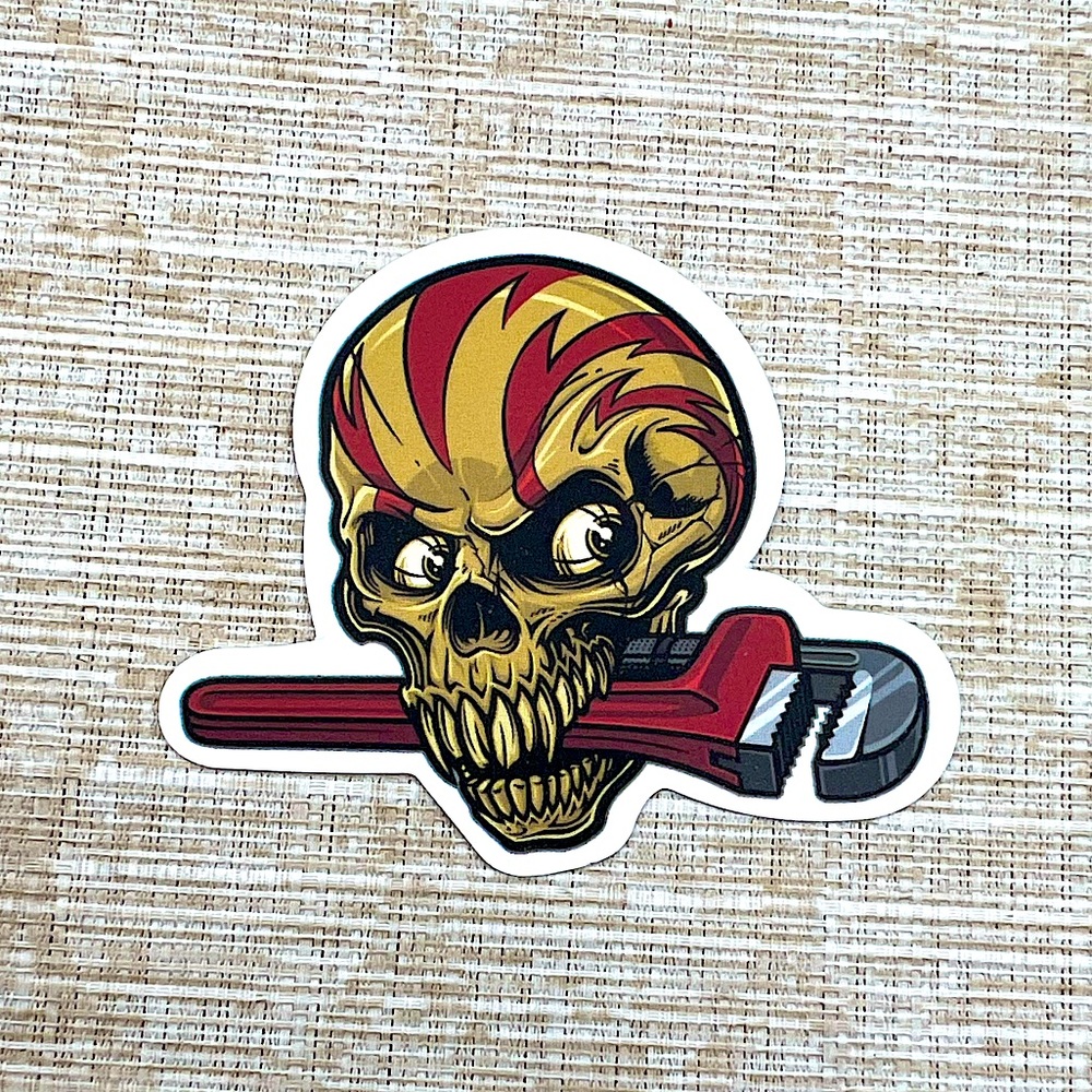 Mr. Fix it Monkey Wrench Gross Grunge Horror Funky Single Decor Art Sticker